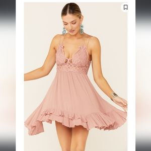 Free People- Adella Slip Dress (Rose)-S